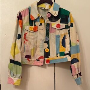 Gorman x Ellie Malin Colorful Geometric Jean Jacket